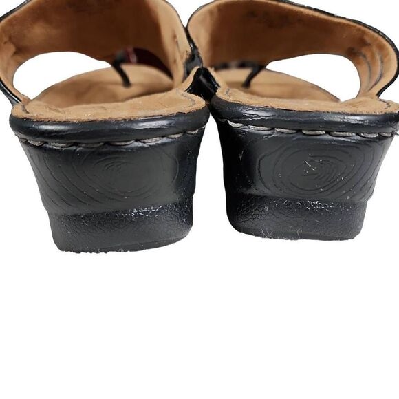Natural Soul All Thru Comfort Women's Black Thong Embellished Sandals Size 9.5 - Picture 3 of 11
